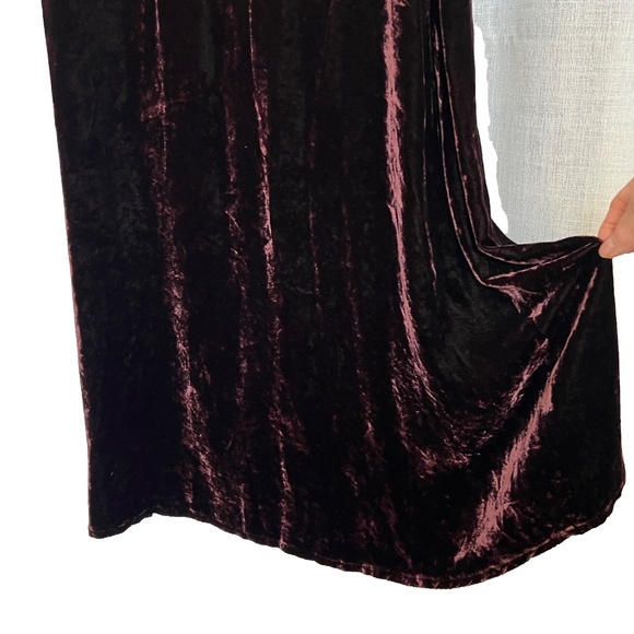 Eileen Fisher Skirt Velveteen S Maxi Long Purple Pull on Whimsigoth Dark Fairy - Picture 4 of 6